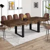 Image de IDMARKET Table à manger extensible rectangle PHOENIX 6-12 personnes bois effet vieilli et noir 200-300 cm
