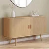 Image de ID MARKET buffet 2 portes 140 cm Moderne bois effet chêne