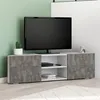 Image de ID MARKET meuble tv dangle ELI 2 portes 110 cm gris à poser