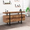 Image de ID MARKET buffet 4 portes 140 cm Moderne bois effet vieilli