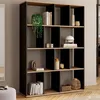 Image de IDMARKET Etagère bibliothèque JENA 4 niveaux noir et effet bois 143 cm