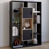 Image de IDMARKET Etagère bibliothèque COLETTE avec 11 compartiments et 2 cases noir et effet bois 143 cm