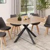 Image de IDMARKET Table à manger extensible ronde ALIX 4-8 personnes pied araignée bois et noir 110-150 cm
