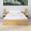 Image de IDMARKET Tête de lit sur pied avec chevets modulables SAPA pour lit 140 160 ou 180 cm bois et blanc