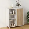 Image de ID MARKET buffet dappoint 3 étagères 70 cm Moderne bois et blanc