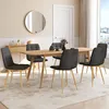 Image de IDMARKET Lot de 6 chaises MILA en velours gris foncé pied effet bois pour salle à manger