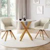 Image de IDMARKET Lot de 2 chaises pivotantes 360° de salle à manger JANY velours côtelé beige