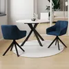 Image de IDMARKET Lot de 2 chaises pivotantes 360° de salle à manger MADY en velours bleu