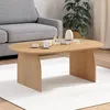 Image de IDMARKET Table basse japandi ovale EDITH 110 cm bois effet hêtre