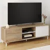 Image de ID MARKET meuble tv EASY 2 portes 140 cm bois à poser