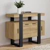 Image de IDMARKET Buffet 100 cm PHOENIX 4 portes bois et noir