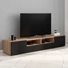 Image de ID MARKET meuble tv ELI 4 portes 180 cm noir à poser