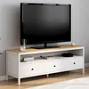 Image de ID MARKET meuble tv ACHILLE 3 tiroirs 150 cm blanc à poser