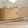 Image de ID MARKET buffet 2 portes 160 cm Moderne bois effet lattes