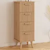 Image de IDMARKET Meuble dappoint 4 tiroirs JULIETTE 30 cm chiffonnier effet lattes tasseau bois coloris chêne