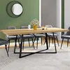 Image de IDMARKET Table à manger extensible rectangle SELMA 6-10 personnes bois et noir 160-200 cm