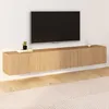 Image de ID MARKET meuble tv JULIETTE 2 portes 180 cm bois suspendu