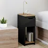 Image de IDMARKET Lot de 2 tables de chevet étroites ANOUK 1 tiroir avec niche noir et bois