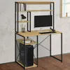 Image de IDMARKET Bureau avec étagères de rangement DETROIT design industriel