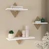 Image de IDMARKET Lot de 3 étagères murales IRIS façon hêtre et blanc