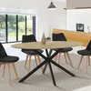 Image de IDMARKET Table à manger ovale ALIX 8 personnes pied araignée bois et noir 150 cm