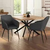 Image de IDMARKET Lot de 2 chaises de salle à manger JANY en velours côtelé gris