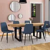 Image de IDMARKET Lot de 6 chaises de salle à manger MIRA en tissu bleu