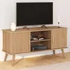 Image de ID MARKET meuble tv JULIETTE 2 portes 110 cm bois clair à poser