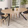 Image de IDMARKET Table à manger extensible ronde ALIX 4-10 personnes pied araignée bois et noir 110-200 cm