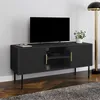 Image de ID MARKET meuble tv MARCEL 2 portes 110 cm noir à poser