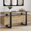 Image de Buffet 180 cm phoenix xxl 4 portes et 3 tiroirs bois et noir en occasion ou reconditionné