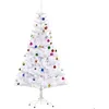 Image de Sapin arbre de noël - HOMCOM - artificiel blanc 150 cm 680 branches nombreux accessoires - métal - blanc