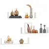 Image de Étagères murales - HOMCOM - lot de 3 flottantes kit de fixation inclus décoration - MDF - 80x18x18cm - blanc