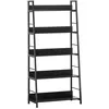 Image de Étagère bibliothèque - HOMCOM - rangement style industriel incliné 5 niveaux mobilier salon - bois - 70x35x150cm - noir