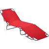 Image de Outsunny - chaise longue - transat - Métal - 187x55x24cm - Rouge
