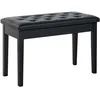 Image de Banquette pour piano - HOMCOM - avec coffre de rangement - pied en bois caoutchouc assise capitonnée polyuréthane - noir