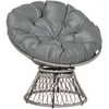 Image de Fauteuil de jardin - Outsunny - papasan pivotant grand confort grand coussin fourni - résine tressée - Ø 97x86cm - gris
