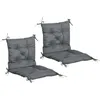Image de Coussins de chaise - Outsunny - lot de 2 galette avec attaches jardin terrasse balcon - polyester - 98 x 50 x 8 cm - gris