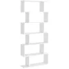 Image de Bibliothèque - HOMCOM - étagère zig zag design contemporain 6 niveaux rangement salon bureau - bois - 80x23x192cm - blanc