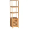 Image de Meuble colonne rangement salle de bain - HOMCOM - 2 étagères 4 niveaux placard - bambou - 36x33x140cm - naturel