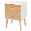 Image de Table de chevet - HOMCOM - chiffonnier meuble de rangement 2 tiroirs scandinave - bois - 40x30x56cm - naturel