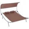 Image de lit de jardin Outsunny Métal 200x170x130cm Marron foncé