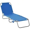 Image de Outsunny - chaise longue - transat - Métal - 187x55x24cm - Bleu