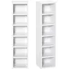 Image de Étagères colonnes - HOMCOM - lot de 2 armoire rangement CD-DVD 6+6 compartiments - bois - 21x19x88cm - blanc