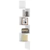 Image de Étagère dangle murale - HOMCOM - rangement forme zigzag 5 niveaux gain de place - bois - 20x20x126cm - blanc