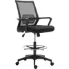 Image de Fauteuil de bureau - Vinsetto - assise haute réglable pivotant 360° maille respirante tabouret - maille - 64x59x104-124cm - noir