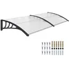 Image de Auvent de porte dentrée - Outsunny - toit abri protection contre la pluie et UV - polycarbonate - 195 x 75 cm - transparent