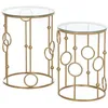 Image de Tables basses gigognes - HOMCOM - lot de 2 rondes art déco Ø 41/36 cm verre trempé 5 mm - métal - doré