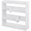 Image de Bibliothèque - HOMCOM - étagère meuble de rangement 4 niveaux 3 panneaux arrières - panneaux particules - 90x24x91cm - blanc