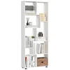 Image de Bibliothèque - HOMCOM - étagère zig zag design contemporain rangement salon bureau - panneaux particules - 70x24x178cm - blanc
